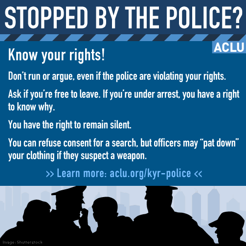 Folleto "Conoce tus derechos" de la ACLU